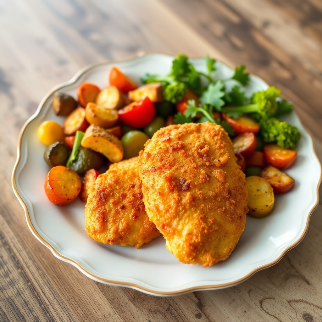 Baked Chicken Tenders with Roasted Veggies