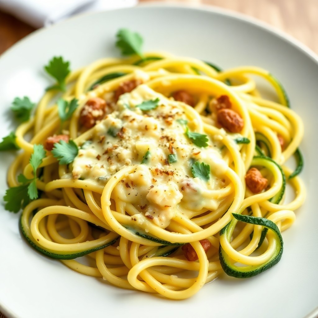 Roasted Garlic and Parmesan Zucchini Noodles
