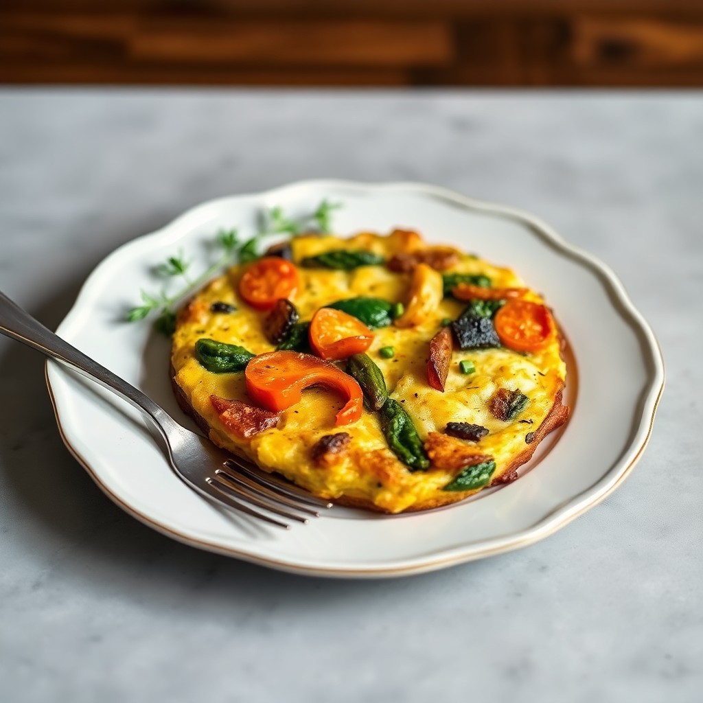 Keto Breakfast Frittata with Roasted Vegetables